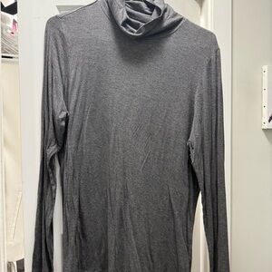Gray Turtleneck Long Sleeve Top